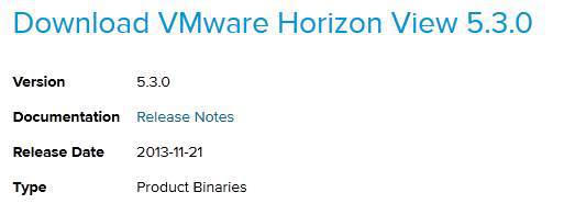 VMware 5.3 View available