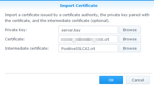select certs to import