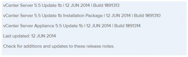 vCenter Server 5.5 Update 1b released