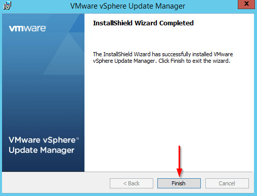 Installing vSphere Update Manager step 12