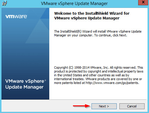 Installing vSphere Update Manager step 2