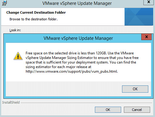 Installing vSphere Update Manager step 9