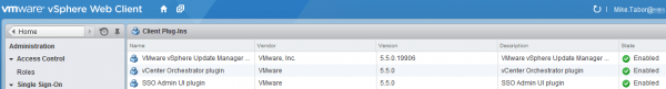 vSphere Update Manager plugin installed