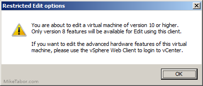 edit virtual hardware 10