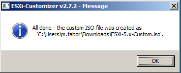 esxi customizer 2.7.2 tool run on win10