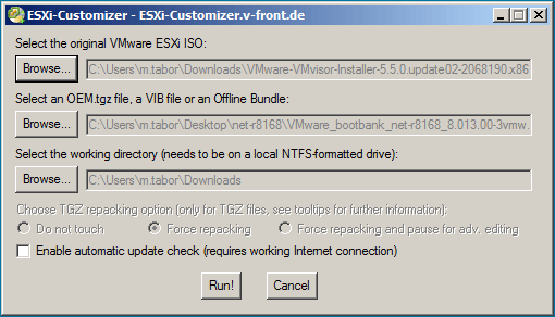 ESXi customizer injecting Realtek 8168 NIC drivers