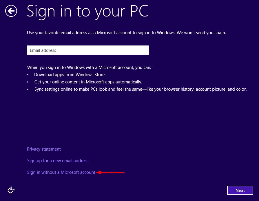 install windows 10 without microsoft account