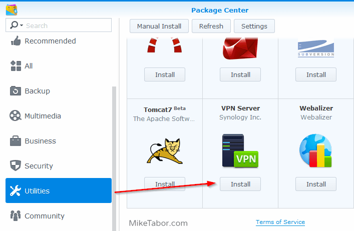 synology vpn client