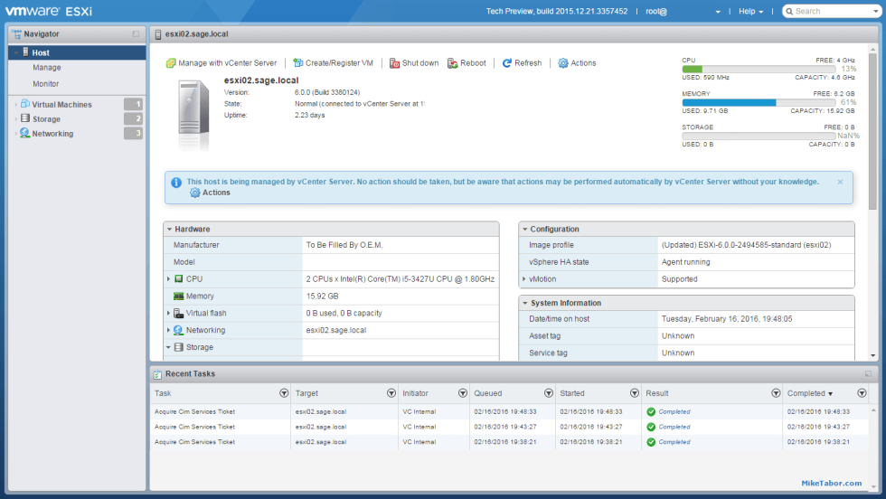 VMware ESXi host client fling