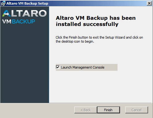 Altaro install complete