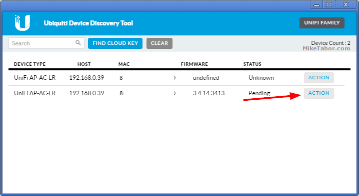 ubiquiti device discovery tool subnet