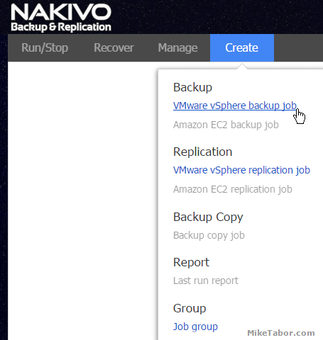 nakivo config create backup