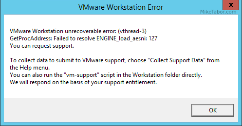 VMware Update Manager U3e error