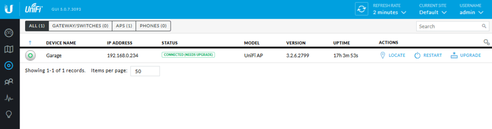 unfi controller upgrade access point