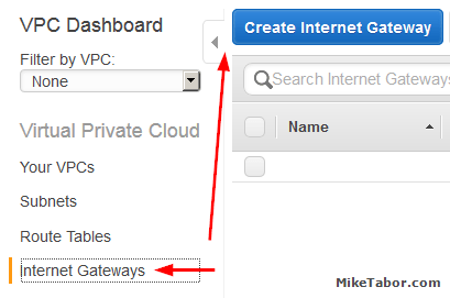 create custom vpc create internet gateway