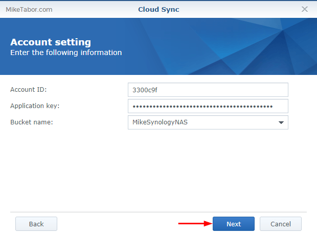 synology backup to backblaze