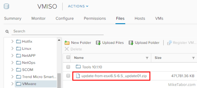 How to update VMware ESXi 6.5 to 6.5 Update 1 - Mike Tabor
