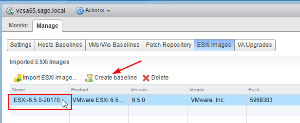 Update Manager create baseline