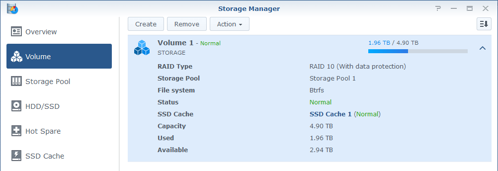 synology volume manager