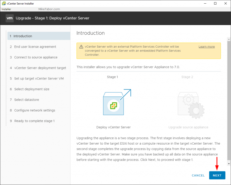 How to upgrade vCenter Server Appliance 6.7 to 7.0 - Mike Tabor