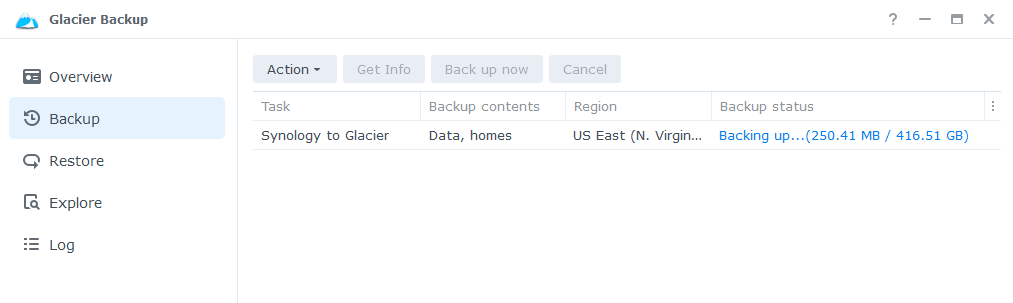 synology glacier complete