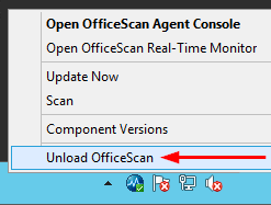 Unload Trend OfficeScan