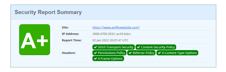 security headers static site